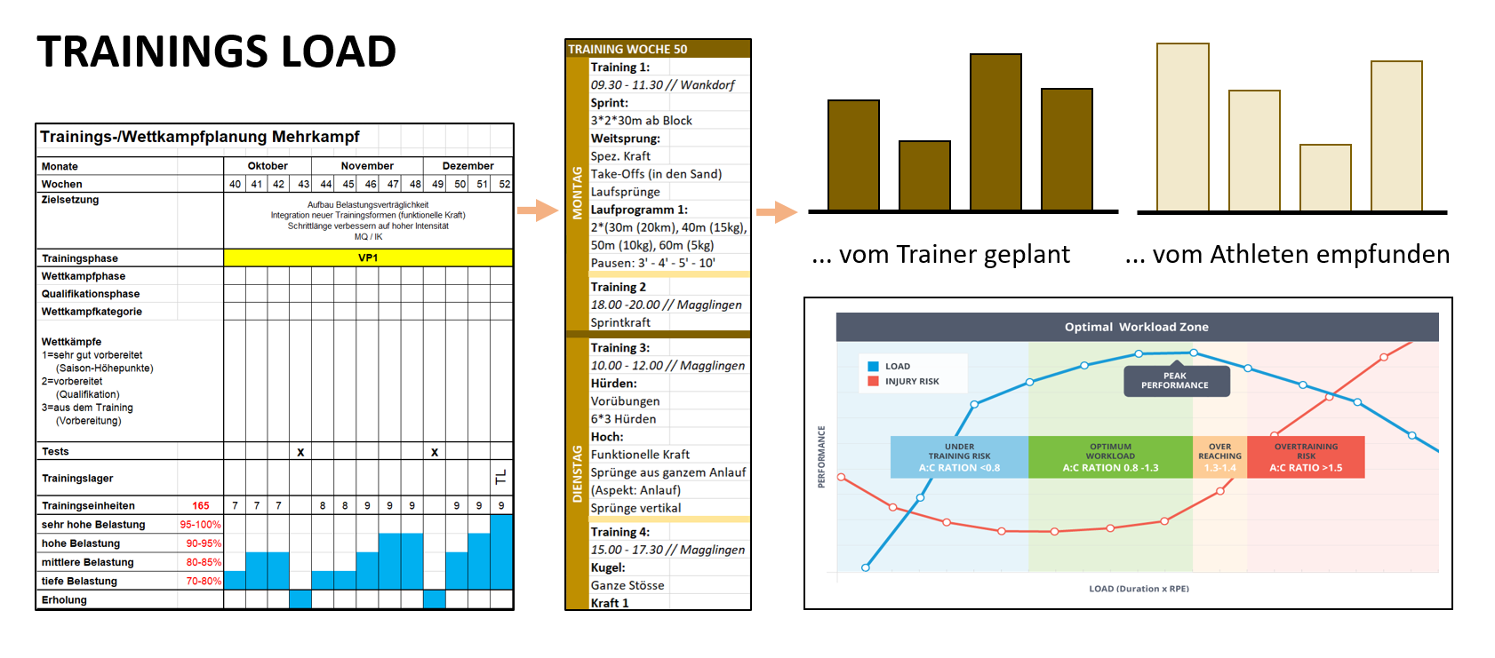 Grafik: Belastung eines Athleten im Detail.
