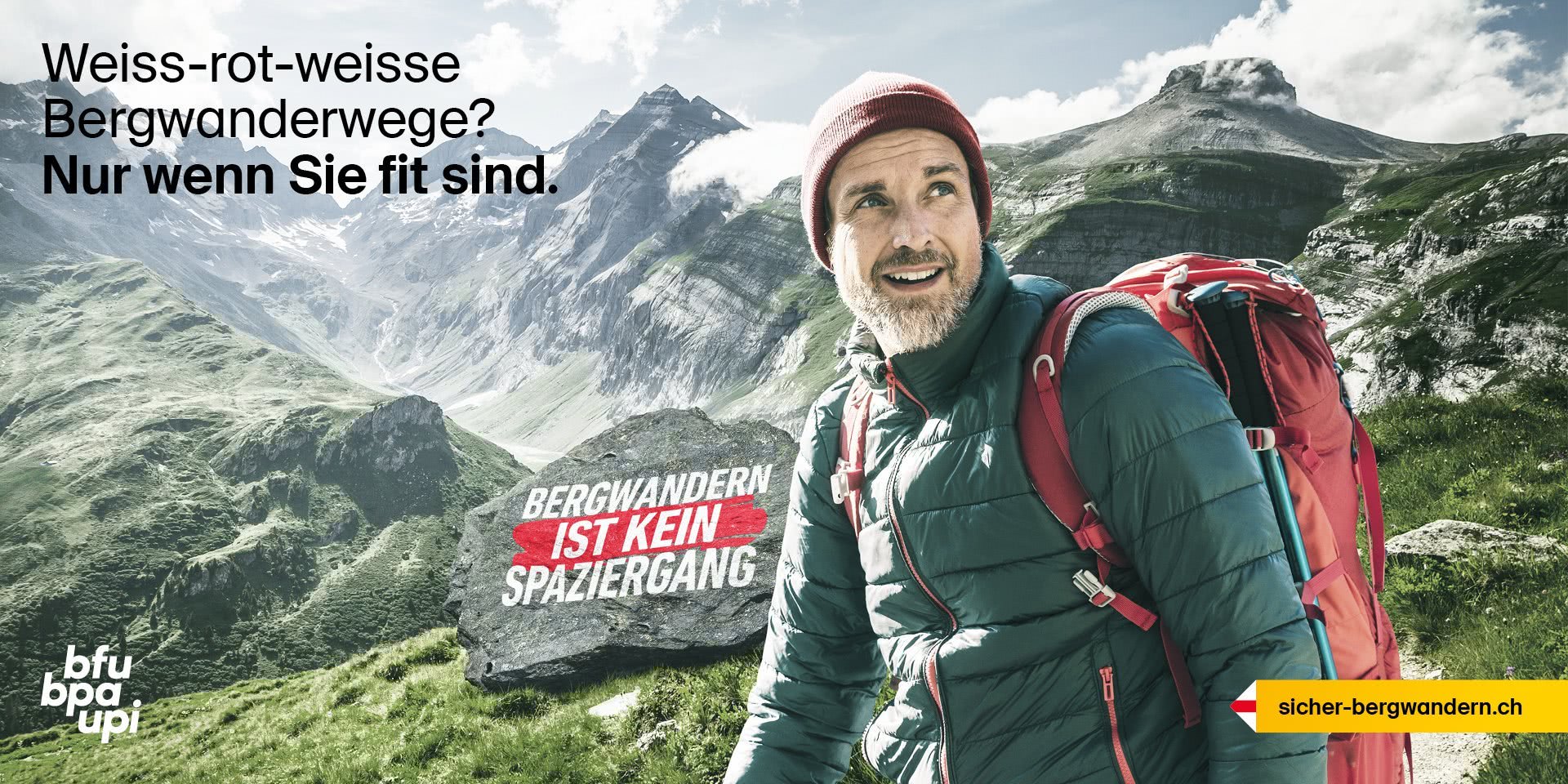 KampagnenBild: Mann in den Bergen am Wandern.