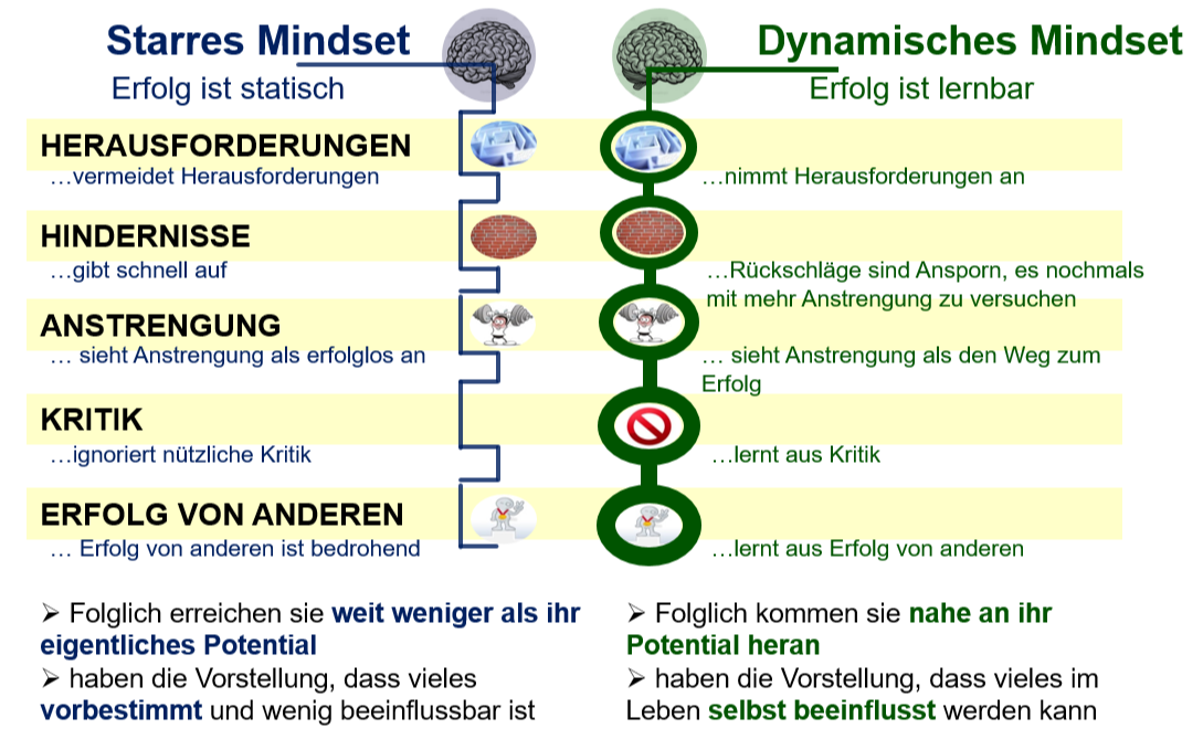 Abbildung 1: Starres vs. Dynamisches Mindset