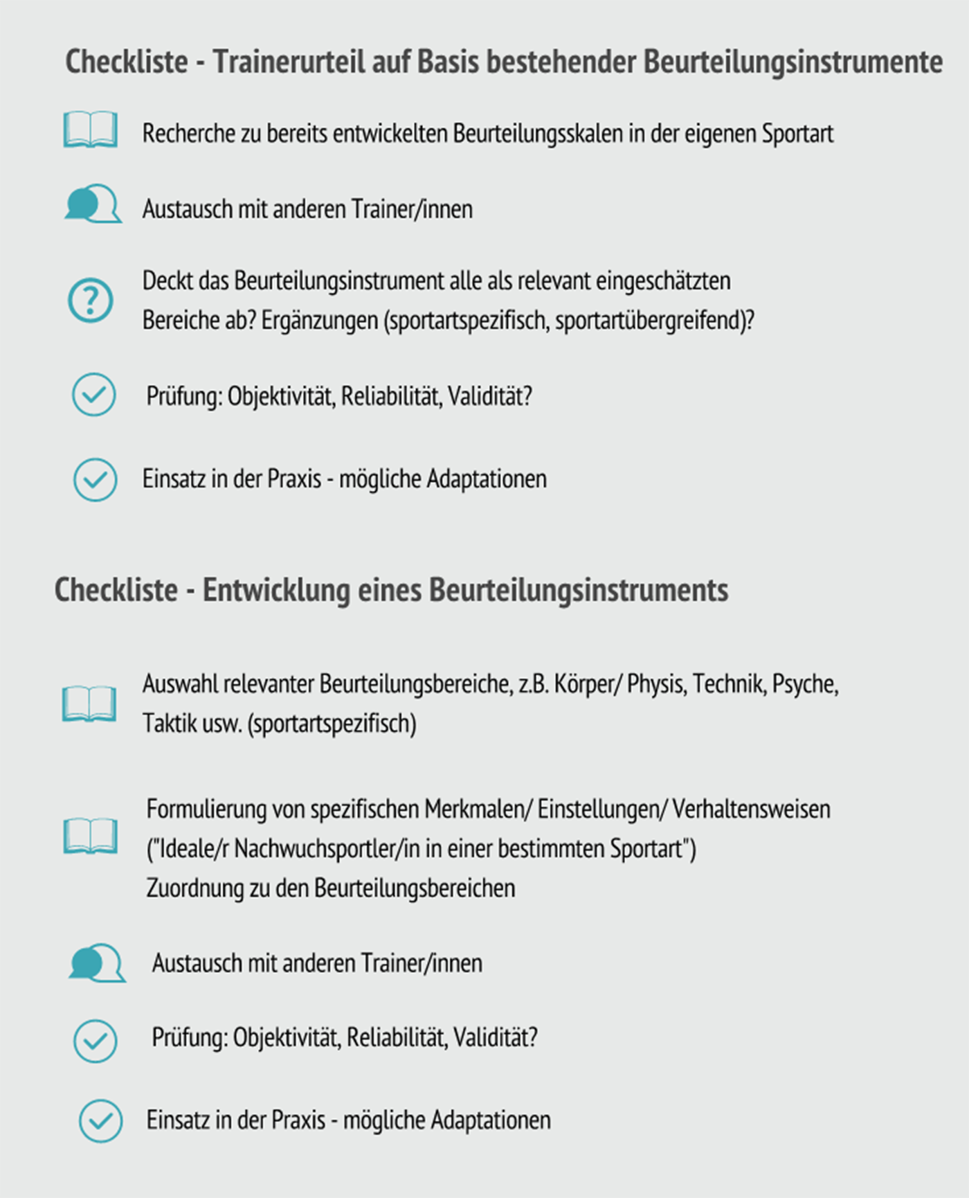 Abbildung 2: Checkliste von Dr. A. Heinrich, IAT Leipzig