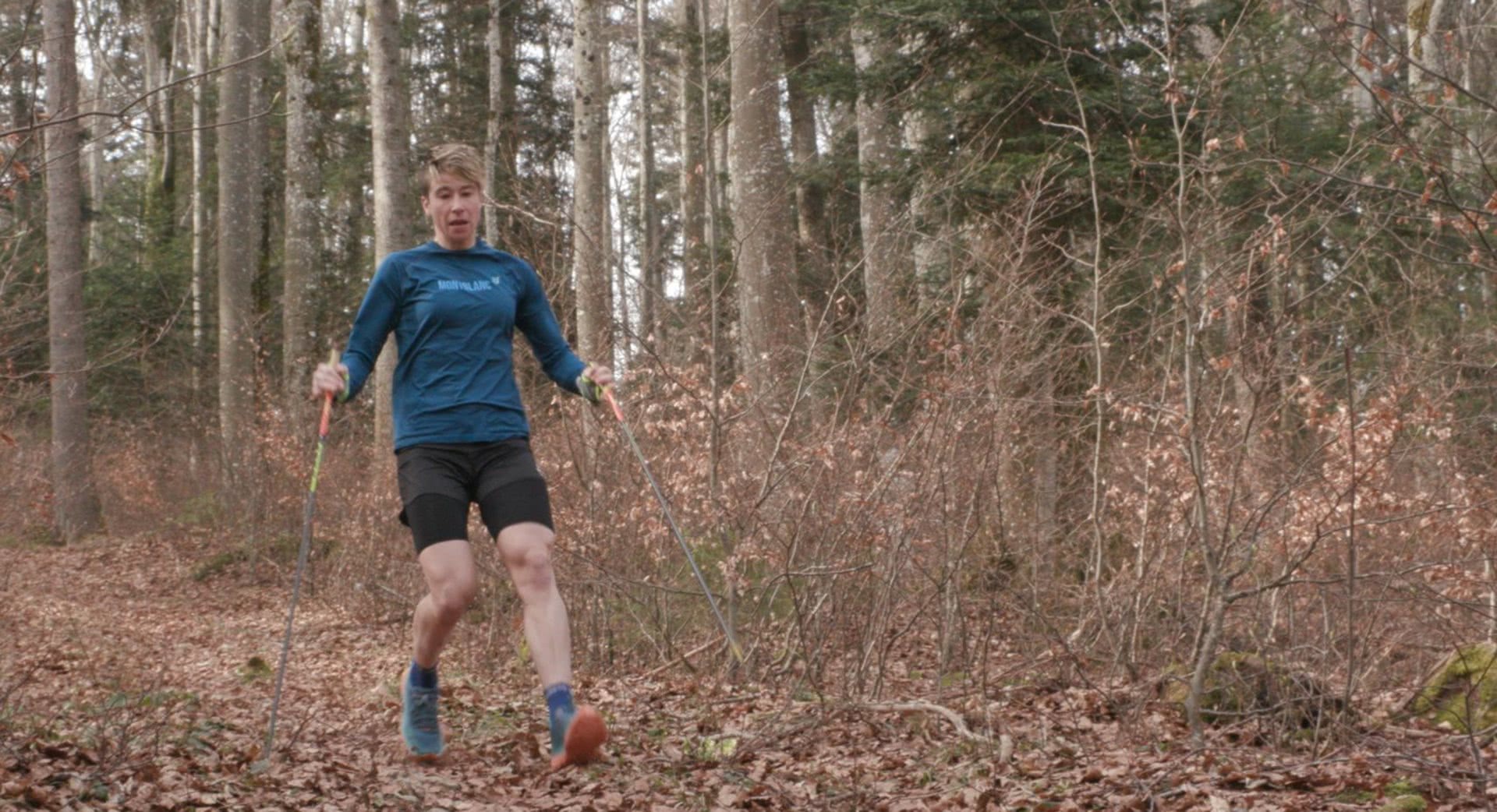Trail running Technique de course Courir en descente avec bâtons