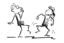 Fumetto: due bambini camminano sulla punta dei piedi e uno dei due fa segno all'altro di fare più piano