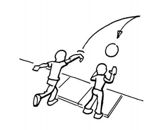 Spielen mit Ball – Werfen, frangen: Zu zweit mit 1 Ball (Niveau B
