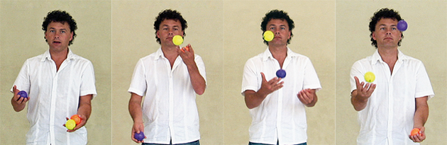 3 Balles à Jongler - Diamètre 5cm, Pour Débutants Et Famille - Multicolore