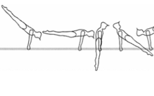 Illustration Collection de matériel de gymnastique artistique, à simple