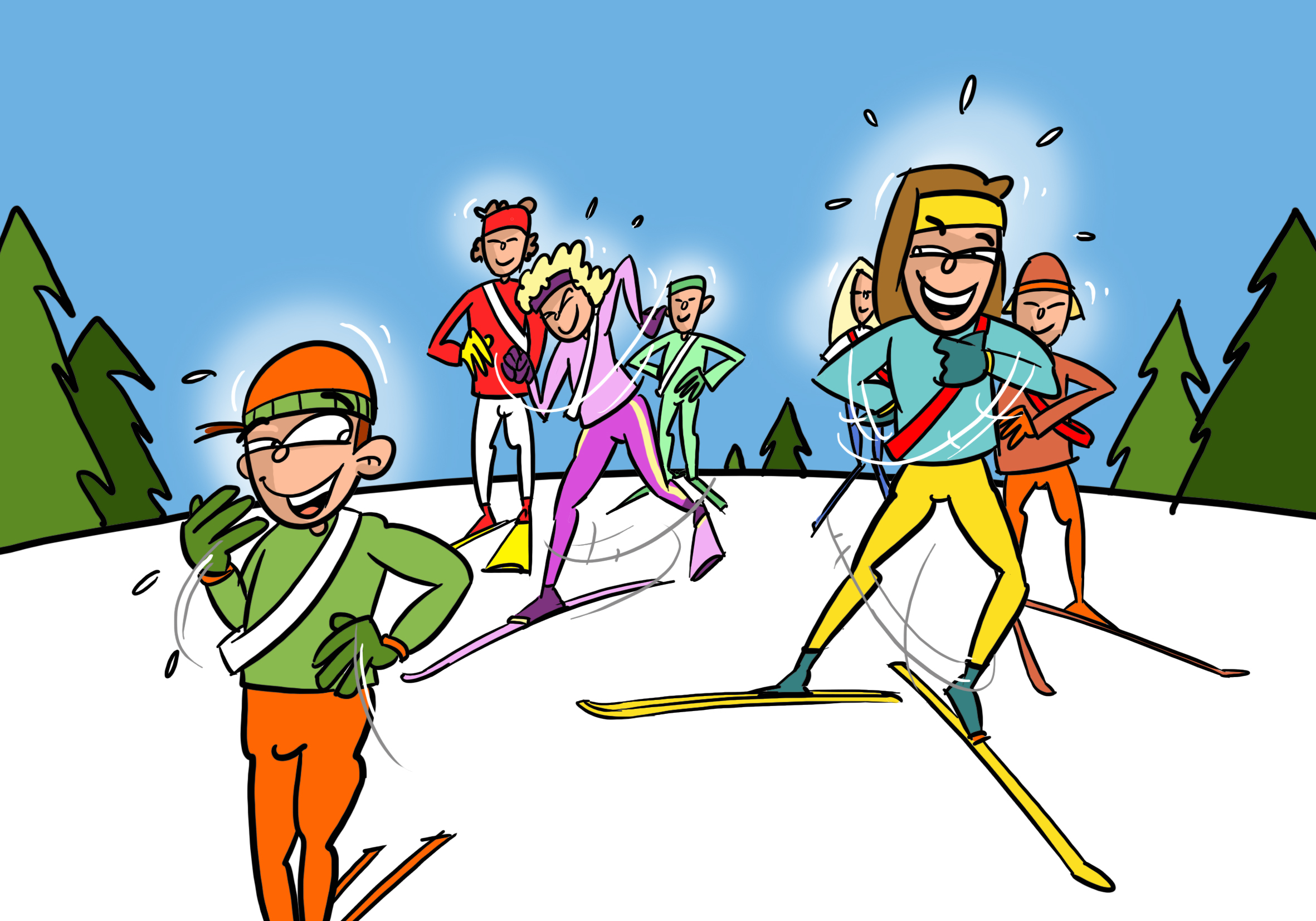 Ski de fond Agir Jeux Slalom humain » mobilesport.ch